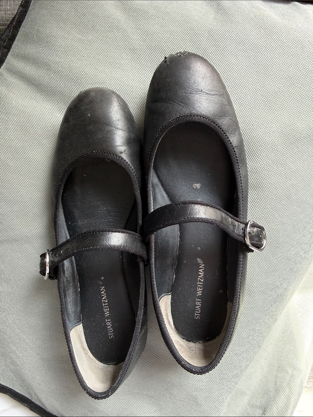 Stuart Weitzman Black Leather Mary Jane Girls Shoes